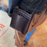 [Croc pattern]<br>Box sacoche L<br>color: navy