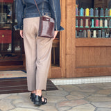 [Croc pattern]<br>Box sacoche L<br>color: dark brown