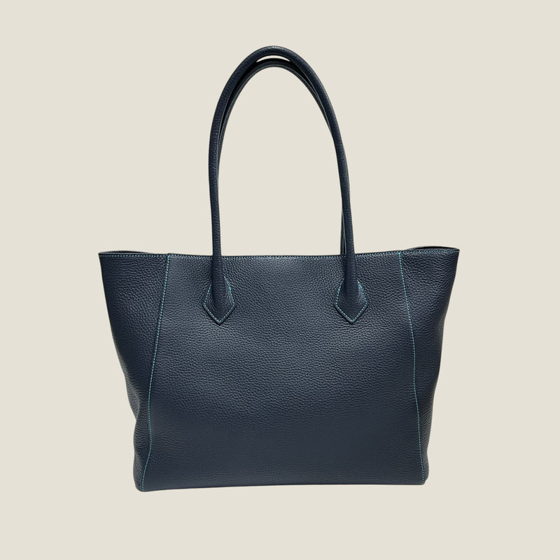 [シュリンクレザー]<br>トゥティトートバッグ<br>color：ネイビー