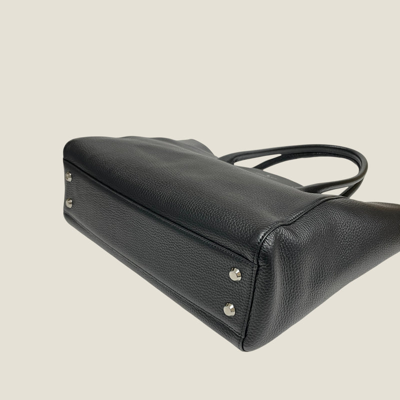 [シュリンクレザー]<br>トゥティトートバッグ<br>color：ブラック<br>【９月下旬入荷予定】