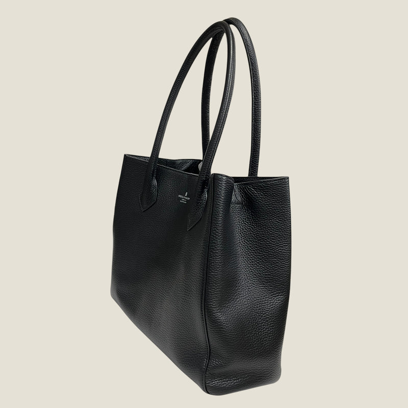 [シュリンクレザー]<br>トゥティトートバッグ<br>color：ブラック<br>【９月下旬入荷予定】