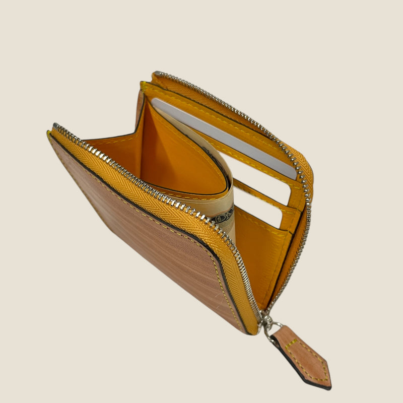 [柿渋染め] <br>ハーフLジップウォレット