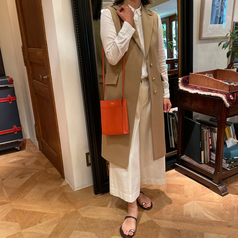 [French calf]<br>Box Sacoche L<br>color: Orange