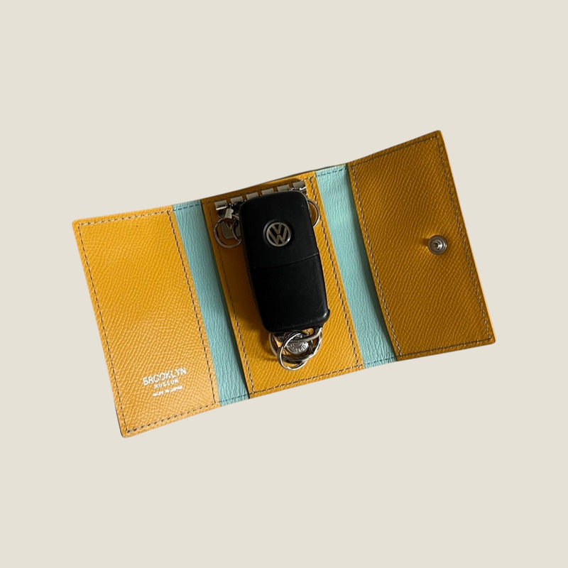 [French calf] <br>Key case<br>color: Yellow