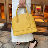 [Shrink leather] <br>round shoulders<br>color: mustard yellow