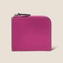 [フレンチカーフ] <br>ハーフLジップウォレット<br>color：マゼンタピンク