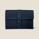 [French calf] <br>Belt card case<br>color: Navy
