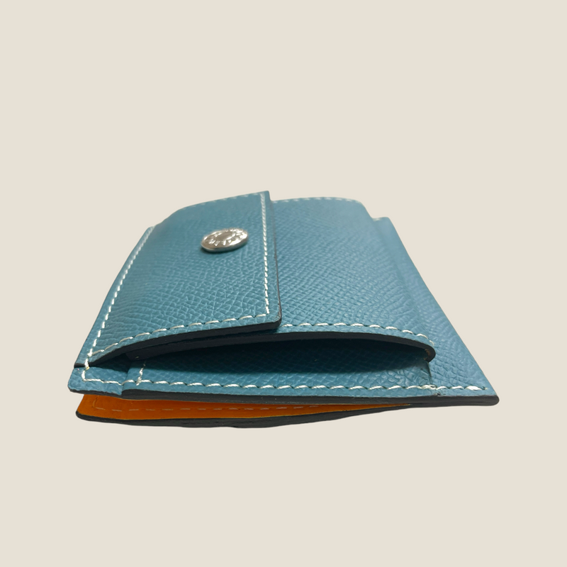 [French calf] <br>Mini -snap wallet<br>color: Gene Blue