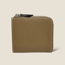 [French calf] <br>Half L zip wallet<br>color: Tope