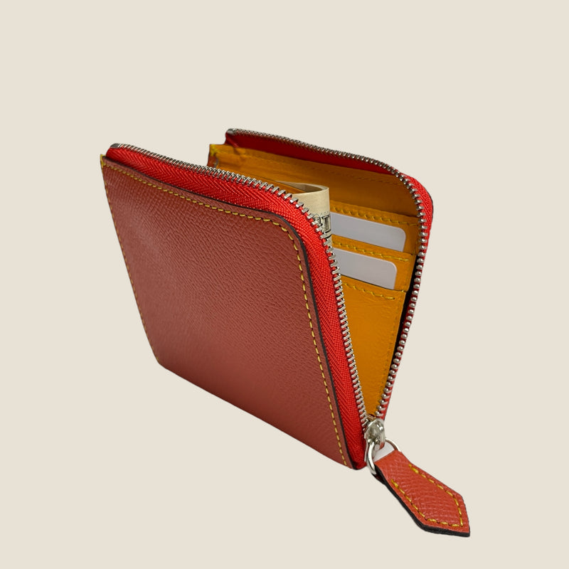 [French calf] <br> Half L zip wallet <br> color: Orange