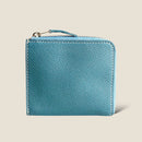 [French calf] <br>Half L zip wallet<br>color: Gene Blue