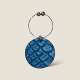 [Indigo dyed crocodile] <br>glass charm