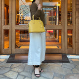 [Shrink leather] <br>round shoulders<br>color: mustard yellow