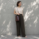 [Croc pattern]<br>Box sacoche L<br>color: dark brown