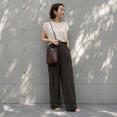 [Croco pattern]<br>Box Sacoche L<br>color: Dark brown