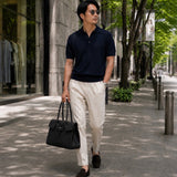 [Shrink leather x croco pattern leather]<br>Voyage L bag<br>color: black