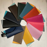 [French calf] <br>glasses case<br>color: Jean blue