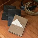 [フレンチカーフ] <br>通しマチカードケース<br>color：トープ