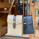 [シュリンクレザー×クロコパターンレザー]<br>ヴォヤージュサコッシュ<br>color：ブラック