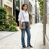 [Shrink leather x croco pattern leather]<br>voyage shoulder<br>color: taupe