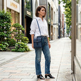 [Taurillon Lagoon x Crocodile]<br>voyage shoulder<br>color: navy