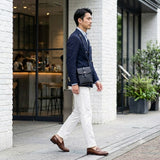 [Taurillon Lagoon x Crocodile]<br>voyage shoulder<br>color: navy