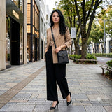 [Taurillon Lagoon x Crocodile]<br>voyage shoulder<br>color: black