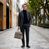 [Taurillon Lagoon x Crocodile]<br>Voyage M bag<br>color: taupe x taupe