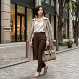 [Taurillon Lagoon x Crocodile]<br>Voyage M bag<br>color: taupe x dark brown