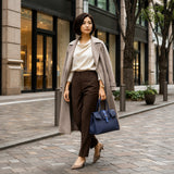 [Taurillon Lagoon x Crocodile]<br>Voyage M bag<br>color: navy