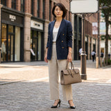 [Shrink leather x croco pattern leather]<br>Voyage M bag<br>color: taupe x taupe