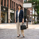 [シュリンクレザー×クロコパターンレザー]<br>ヴォヤージュMバッグ<br>color：ブラック<br>【８月上旬入荷予定】