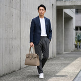 [Taurillon Lagoon x Crocodile]<br>Voyage L bag<br>color: taupe x taupe