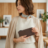 [French calf] <br>L zip long wallet<br>color: dark brown