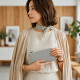 [フレンチカーフ] <br>Lジップロングウォレット<br>color：アイスグレー