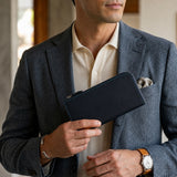 [French calf] <br>L zip long wallet<br>color: navy<br>[Scheduled to arrive in mid-August]