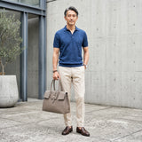 [Shrink leather x croco pattern leather]<br>Voyage L bag<br>color: taupe x taupe