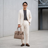 [Shrink leather x croco pattern leather]<br>Voyage L bag<br>color: taupe