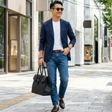 [Shrink leather x croco pattern leather]<br>Voyage L bag<br>color: black