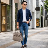 [Taurillon Lagoon x Crocodile]<br>Voyage L bag<br>color: taupe x taupe