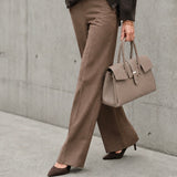 [Taurillon Lagoon x Crocodile]<br>Voyage M bag<br>color: taupe x taupe