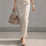 [Taurillon Lagoon x Crocodile]<br>Voyage M bag<br>color: taupe x taupe