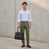 [Shrink leather x croco pattern leather]<br>Voyage L bag<br>color: black