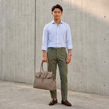 [Shrink leather x croco pattern leather]<br>Voyage L bag<br>color: taupe x taupe