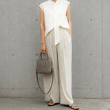 [Shrink leather]<br>postman mini shoulder<br>color: ethane gray