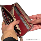 [Croc pattern] <br>L zip long wallet<br>color: khaki