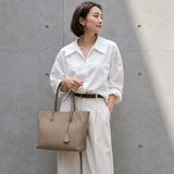 [シュリンクレザー]<br>トゥティトートバッグ<br>color：トープ