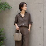 [Shrink leather]<br>postman mini shoulder<br>color: taupe
