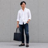 [フレンチカーフ] <br>パレストートバッグ<br>color：ネイビー