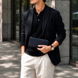 [French calf] <br>L zip long wallet<br>color: navy<br>[Scheduled to arrive in mid-August]